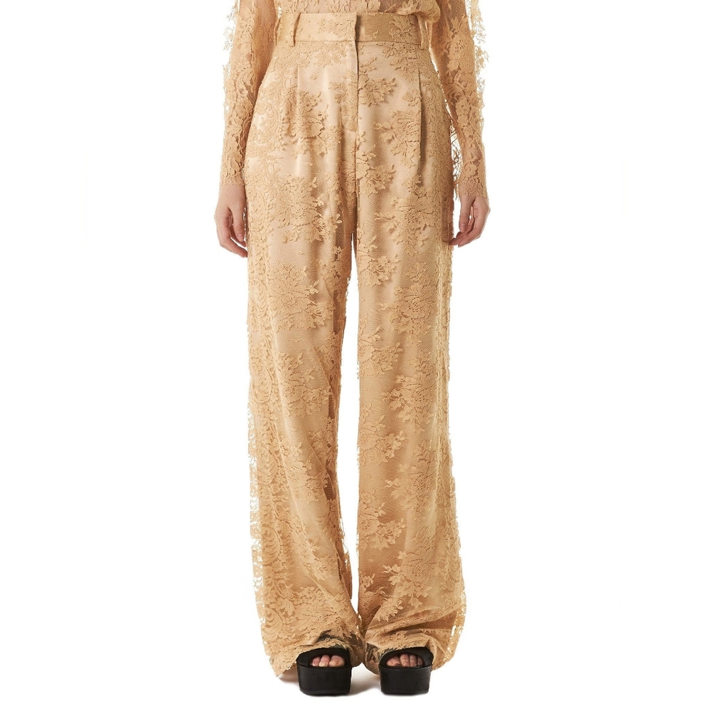 NWT Ryan Roche golden lace trousers